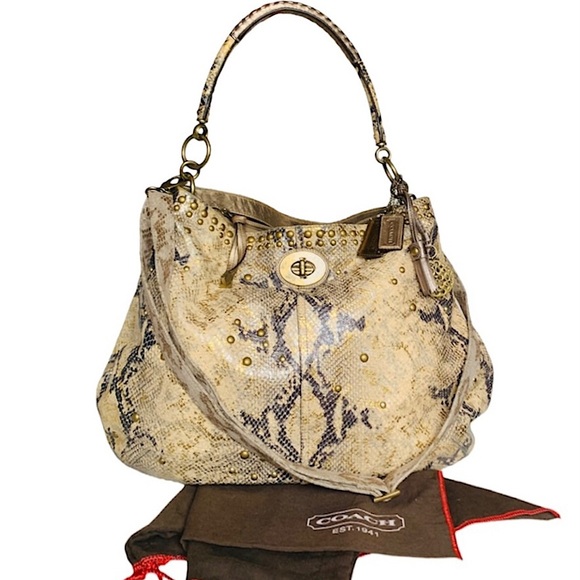 RARE⚡️COACH Limited Edition Hamptons Embossed Python Turnlock Hobo - Picture 16 of 16